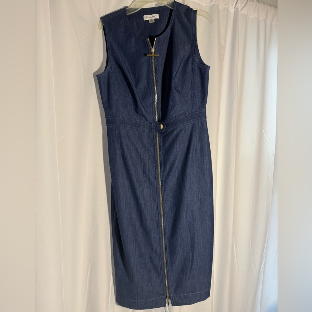 Navy Zipper in the front dress